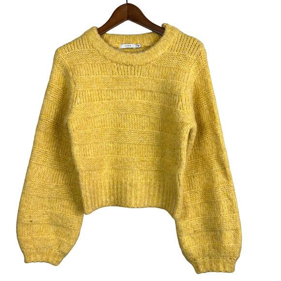 Lush Soft Knit Lemon Drop Sweater Long Sleeve Crop Golden - M - Picture 1 of 5